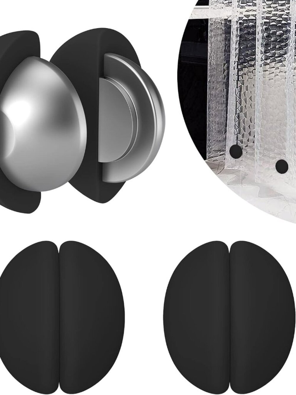 3 Pairs Shower Curtain Weights, Silicone Wrapped Magnets, Heavy Duty Magnets Pre